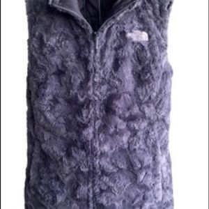 HP! The North Face Mossbud Swirl Fleece & Taffeta REVERSIBLE Gray Vest Sz Medium